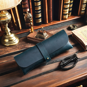 Vintage da bò da bút chì trường hợp đơn giản học sinh trường hợp văn phòng phẩm công suất lớn người đàn ông của món quà bút túi tuyệt vời như một món quà - Product Image 5