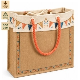 กระเป๋าโท้ท Carnival Charm  กระเป๋าผ้าปอกระเจาแบบรักษ์โลก พร้อมซิปปิด  กระเป๋าช้อปปิ้งนำกลับมาใช้ใหม่ได้ สำหรับซุปเปอร์มาร์เก็ต การเดินทาง และการใช้งานในชีวิตประจำวัน - Product Image 3