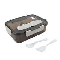 Boîte à lunch avec ensemble de couverts, contenants alimentaires avec 3 compartiments, boîte de préparation des repas pour adultes et enfants, récipient de stockage alimentaire réutilisable