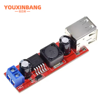 DC 6 v-40 V ke 5V 3A modul konverter Step-down DC-DC pengisian daya USB ganda untuk pengisi daya kendaraan LM2596 Dual USB