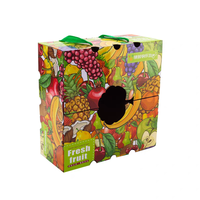 Boîte cadeau pliable écologique pour fruits avec impression de logo couleur personnalisée, panier en carton portable et ensemble cadeau de fruits