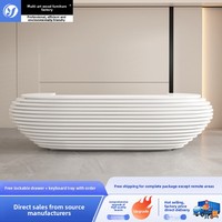 QT-239X Comptoirs de réception et comptoirs commerciaux en MDF peints sur mesure en forme d'extraterrestre (caisse de bar d'hôtel) Modèle YX prêt à l'emploi