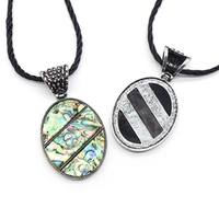 Huiying Vente en gros de pendentifs en coquille d'ormeau à la mode, pendentif ovale de guérison, magnifique collier en coquille, bijoux