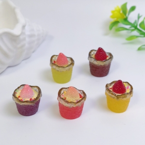 Mini tasse de chocolat à la confiture de fraises, accessoires de poupée miniatures en résine DIY, modèle de dessert alimentaire simulé, décoration de maison de poupée, artisanat - Product Image 5