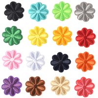 Lot de 100 pièces de patchs de fleurs de différentes couleurs, 1.7 en DIA, patchs de broderie pour bricolage, vêtements, décoration, sac, décoration