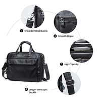 Sacoche pour ordinateur portable 15,6 pouces en cuir véritable, sac à bandoulière en cuir pour homme, sacs à main en cuir pour professionnels et formateurs
