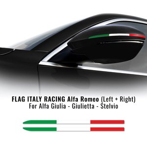 Strisce adesive tricolori italiane per specchi Alfa Romeo pratico strumento di tornitura con Design a righe - Product Image 1