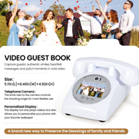 Livre d'or audio-vidéo rétro en forme de cabine téléphonique, enregistreur vocal pour décoration de mariage, livre d'or personnalisé pour fête de remise des diplômes