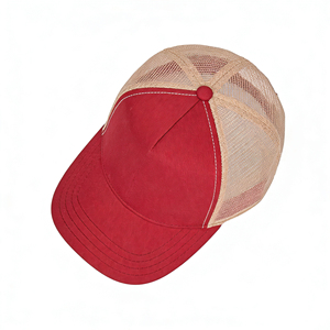 Gorra Trucker Clásica Roja de Lona con 5 Paneles, Ligera, Transpirable, Ajustable, con Cierre a Presión, para Golf, Running, Ciclismo, Pesca - Product Image 3