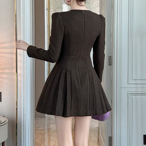 ZYHT 11468 2025 Fornitore all'Ingrosso <span class=keywords><strong>Abito</strong></span> Primaverile Autunnale da Donna Casual Mini <span class=keywords><strong>Abito</strong></span> a <span class=keywords><strong>Doppio</strong></span> <span class=keywords><strong>Petto</strong></span> per Ragazze - Product Image 3