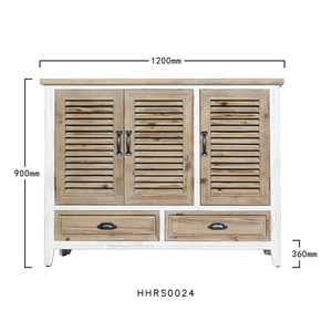 خزانة إنوفا المنزلية ذات الطراز الريفي بدرجين من الخشب المشقوق، أثاث كلاسيكي بتصميم عتيق - Product Image 5