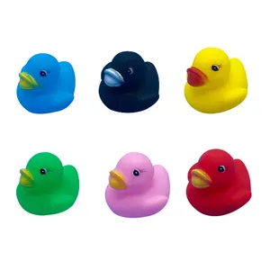 Multicolor Pvc Plastic Kleine Ducky Licht Kleur Squeak Baby Bad Speelgoed Bulk Mini Geel Roze Blauw Zwart Rubber Duck