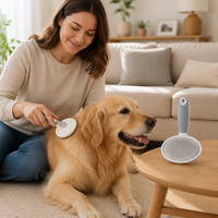 Brosse lissante simple en acier inoxydable pour chats et chiens - Outil de toilettage et de massage pour animaux de compagnie