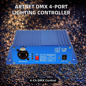 Gradateurs professionnels de contrôleur d'éclairage d'<span class=keywords><strong>interface</strong></span> ArtNet DMX de sortie XLR à 4 ports à 5 canaux pour Eth - Product Image 2