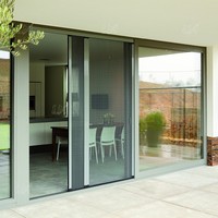 Porte coulissante lourde en aluminium pour véranda, porte coulissante vitrée pour patio, portes coulissantes élévatrices