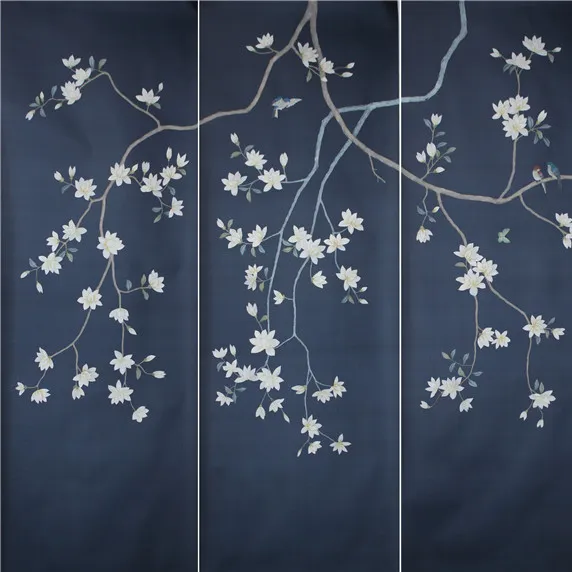 Ручная роспись цветы в китайском стиле птицы гостиная спальня внутреннее украшение шелковые обои на заказ настенная бумага