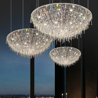 Lustre en cristal italien de 39,4 pouces, design élégant, pour salon, salle à manger, lumière de luxe en cristal, lustre en cristal pour hall d'hôtel