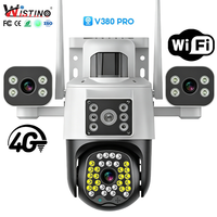 Cámara de Seguridad Wifi Wistino V380 Pro 9MP con Tres Lentes, Visión Nocturna en Color, Seguimiento Automático y Alarma