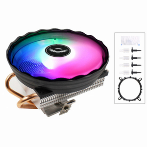 Ventilador QiuzAim de 123mm LGA1150 disipador de calor 1700 <span class=keywords><strong>CPU</strong></span> Tower 1155 procesador enfriador 2 Soporte de tubería de cobre para <span class=keywords><strong>CPU</strong></span> <span class=keywords><strong>AMD</strong></span> 1200 con LED RGB - Product Image 1