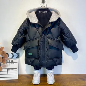 Veste Parka longue pour enfants, vêtements chauds pour bébés, manteaux d'hiver pour garçons, vestes rembourrées à capuche pour enfants, nouvelle collection