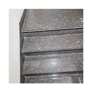 YD STONE Natural Brown Granite Tile Step Polished Indoor Outdoor Tan Brown Granite Stairs