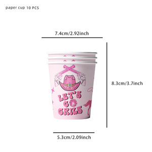 Kit de Décorations et Fournitures pour Fête d'Anniversaire Cowgirl Rose Thème Western Disco avec Bannière, Assiettes, Gobelets, Couverts, Ballons et Nappe - Product Image 3