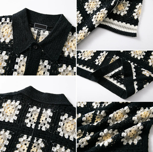 <span class=keywords><strong>Polo</strong></span> da <span class=keywords><strong>Uomo</strong></span> in Maglia Traforata Traspirante con Colletto e Bottoni, Manica Corta, Stile Casual - Product Image 4