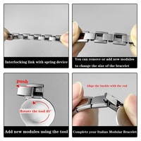 Bracelet Modulaire Italien Meilleure Vente en Acier au Titane Plaqué sous Vide, Chaîne Élastique à Maillons, Breloque Italienne, Bracelet DIY avec Outils Cadeaux