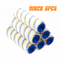 Rouleau de peinture en tissu mélangé jaune et bleu rayé de 9 pouces, qualité industrielle et DIY, personnalisation OEM prise en charge, directement de l'usine