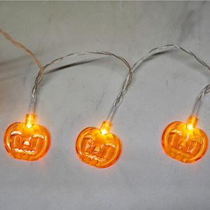 Guirnalda de Luces LED de Calabaza con Cara Sonriente, Estilo Moderno, Color Blanco Cálido, Decoración para Fiesta de Halloween, Luces de Colores, 3m - Product Image 4