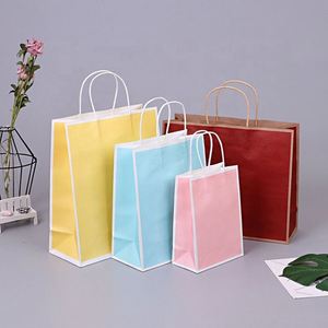 Sac de shopping en papier kraft avec poignée personnalisée KM, logo imprimé de haute qualité pour une utilisation promotionnelle - Product Image 3