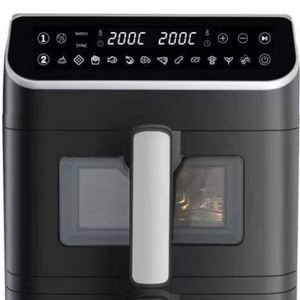 Friteuse à air double panier 12L 2800W avec contrôle numérique et minuterie 0-60 min 200 ° Poignée en acier inoxydable sans huile avec contrôle de température C - Product Image 2