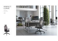 Chaise de bureau ergonomique de style exécutif KOHO avec dossier en maille, pivotante et réglable, en tissu