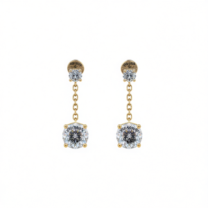 Orecchini E1261 in Oro Bianco con Diamanti Taglio Brillante Rotondo Colore D Certificati Naturali Gioielli Classici da Sposa per Donna - Product Image 1