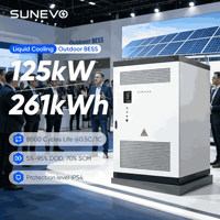 Système de stockage d'énergie extérieur Sunark 125 kW 261 kWh à refroidissement liquide pour stockage solaire commercial et support réseau OEM