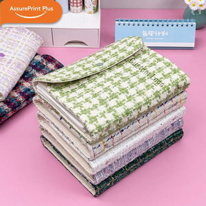 Agenda/Planner Ricaricabile con Anelli in Tessuto Scozzese A5 A6 <span class=keywords><strong>A4</strong></span> B5, Stile Carino Personalizzato, con Copertina in Tweed Intrecciato, Regalo per Donne e Ragazze - Product Image 1