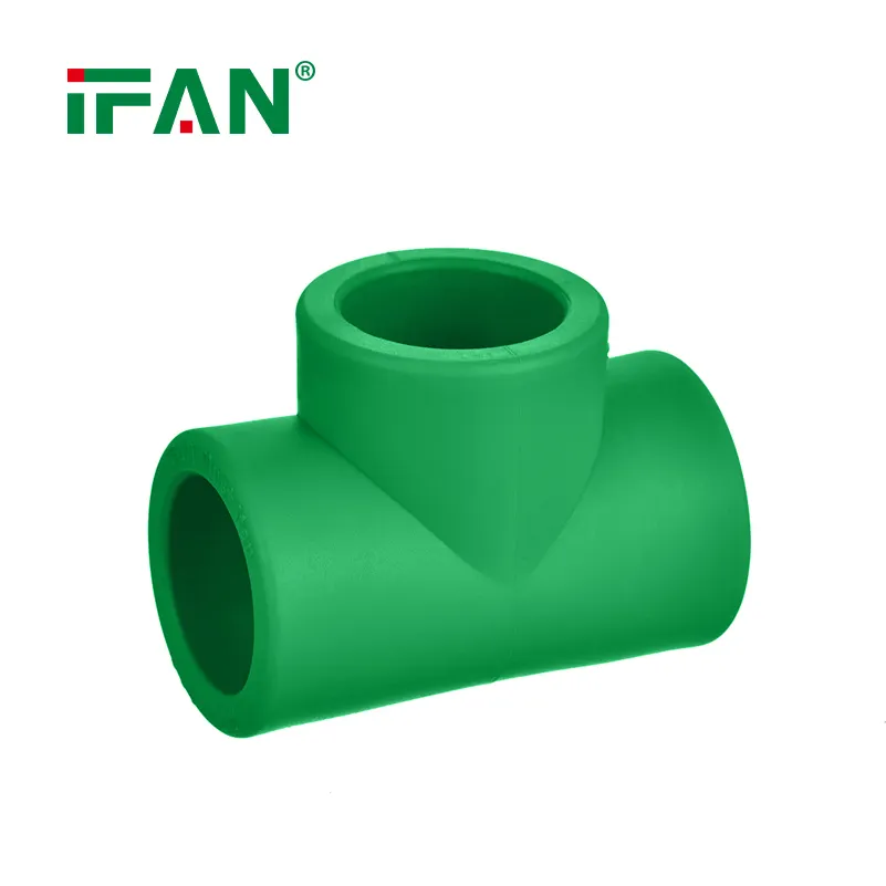 IFAN Hohe Qualität T PPR Rohr Fitting Grün Farbe Angepasst 20-125mm Größe Sanitär Rohre PPR Tee Für wasser Versorgung