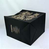 Sac cadeau carré noir en papier avec soufflet latéral, extra large, pour perruques, rouge à lèvres, emballage cosmétique rose, parfum, chocolat