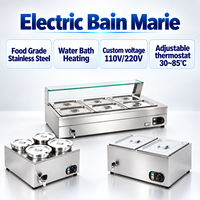 Bain-marie 4 bacs pour restauration rapide, équipement de cuisine, chauffe-plats de buffet, conteneur de présentation pour maintien au chaud et conservation
