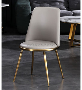 Nuevo estilo, sillas de restaurante <span class=keywords><strong>italiano</strong></span> con patas doradas, silla de cuero para comedor, Bar, cocina, cafetería, muebles, sillón de ocio - Product Image 6