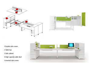 Profilo della struttura in alluminio divisorio modulare per mobili in legno moderno ufficio Call Center Workstation box per ufficio - Product Image 3