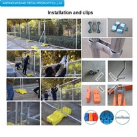 Barrière temporaire en panneaux d'acier galvanisé à chaud, mobile et portable, 2,1 x 2,4 m, location en Australie, clôture de sécurité, respectueuse de l'environnement