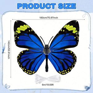 Drapeaux promotionnels personnalisés de haute qualité en tissu polyester avec logo sur mesure, en forme d'ailes de papillon - Product Image 3