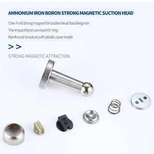 Butée de porte anti-collision en acier inoxydable 304, butée magnétique pour poignée de porte, tampon de protection mural silencieux et antichoc - Product Image 4