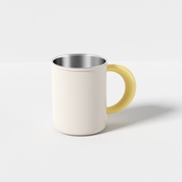 Nouvelle tasse à double paroi en acier inoxydable 316 émaillé, couleur macaron, style rétro chinois, design bicolore pour couples et enfants