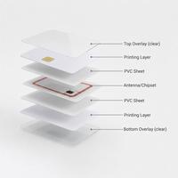 Carte d'identité vierge NFC en PVC personnalisée, carte-cadeau et cartes-clés d'hôtel en PVC noir avec puce de contact RFID