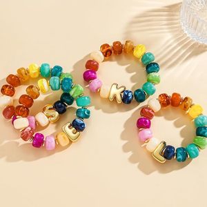 Bracelets et Joncs de Mode Faits Main avec Perles Lettres en Acrylique, Perles en Résine, Bracelets Jelly et Bijoux avec Perles Lettres Bulle - Product Image 3