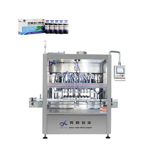 Producción automática embotellado caliente 4 cabezales llenado y línea máquina de envasado de leche máquina de bolsas de aceite 100mL máquina de tapa 1-5L