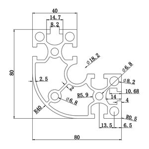 Prezzo di fabbrica 4080 alluminio alluminio estrusione profilo 8-4080DR - Product Image 3