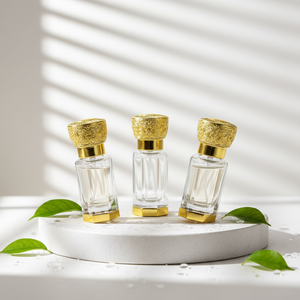 럭셔리 아라비안 아타르 병 3ml/6ml/12ml 팔각형 유리병, 금색 아연 합금 캡 포함, 에센셜 오일 향수 샘플용 스틱 포함 - Product Image 3